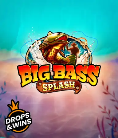 Uma exibição envolvente de o slot online temático de pesca Big Bass Splash da Pragmatic Play, apresentando um pescador, grandes baixos e equipamento de pesca.