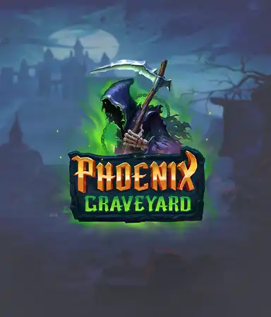 The eerie and atmospheric Phoenix Graveyard slot game interface by ELK Studios, featuring a mysterious graveyard setting. The visual highlights the slot's innovative expanding reels, coupled with its gorgeous symbols and supernatural theme. The design reflects the game's theme of rebirth and immortality, appealing for those fascinated by legends.