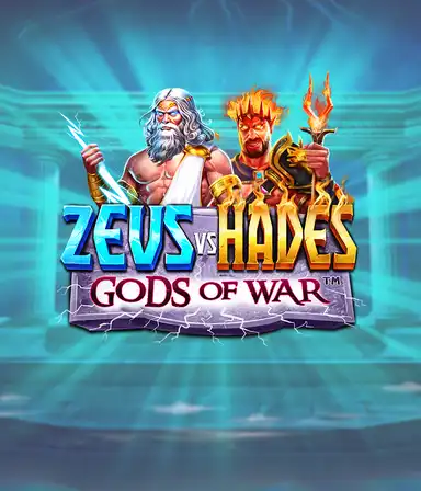Um confronto épico em o jogo Zeus vs Hades Gods of War slot da Pragmatic Play, ilustrando um embate entre deuses com raios e poderes sombrios.